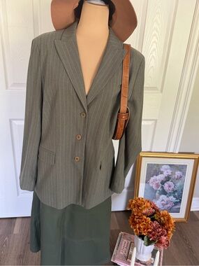 Amanda Smith Olive Pinstripe Blazer